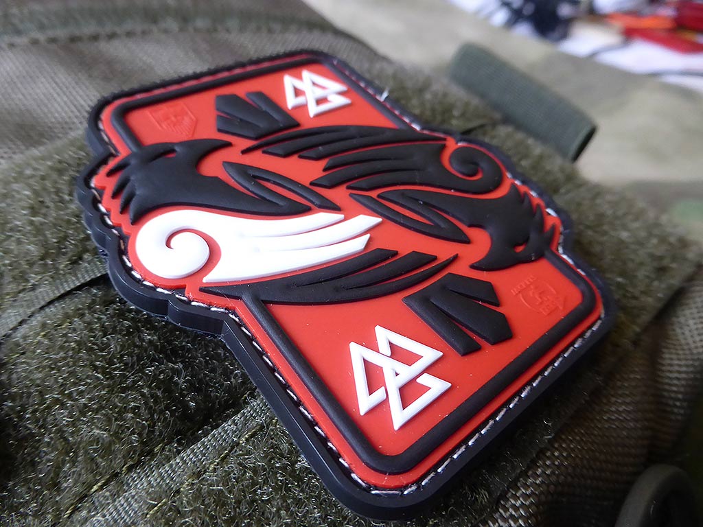 Odins RAVEN Patch, redsky / 3D Rubber Patch