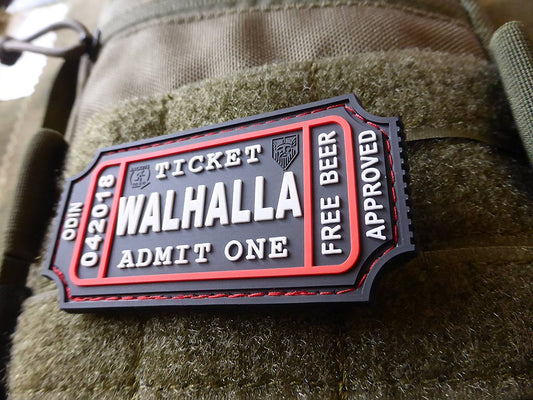 WALHALLA TICKET - Patch approuvé par Odin, swat / Patch en caoutchouc 3D