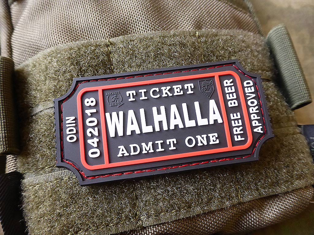 WALHALLA TICKET - Odin approved Patch, swat / 3D Rubber Patch