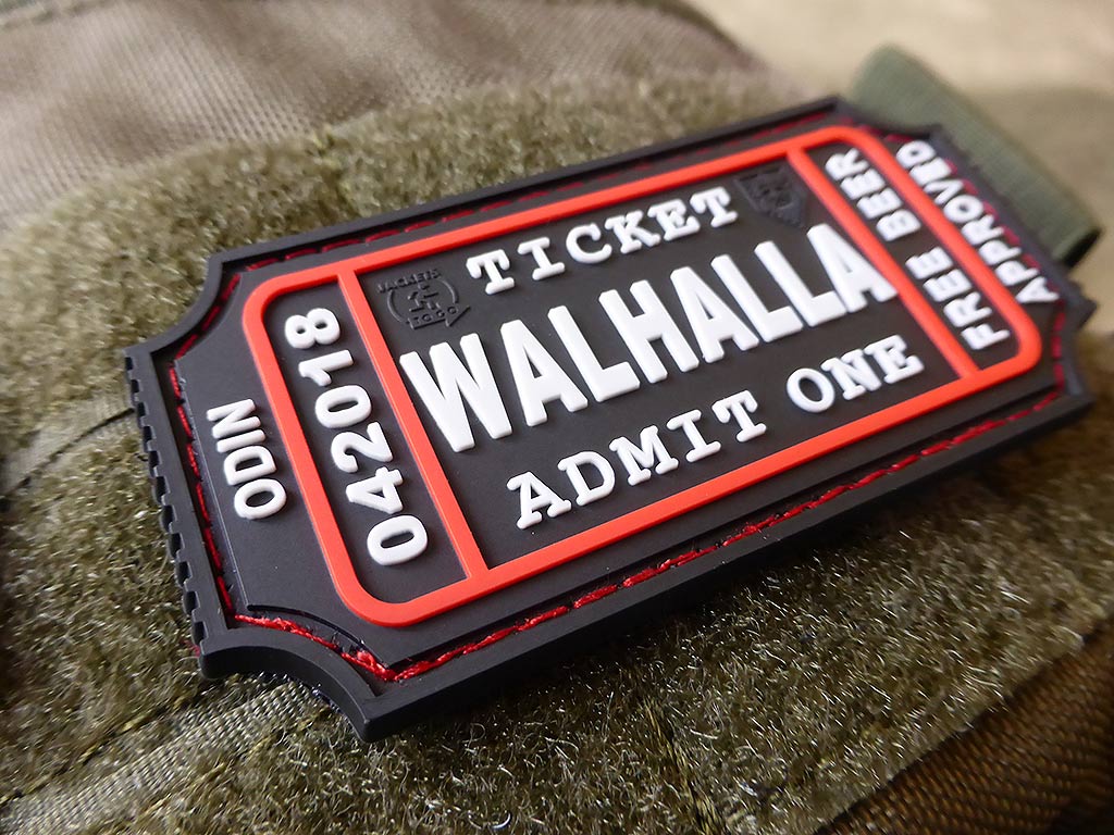 WALHALLA TICKET - Odin approved Patch, swat / 3D Rubber Patch