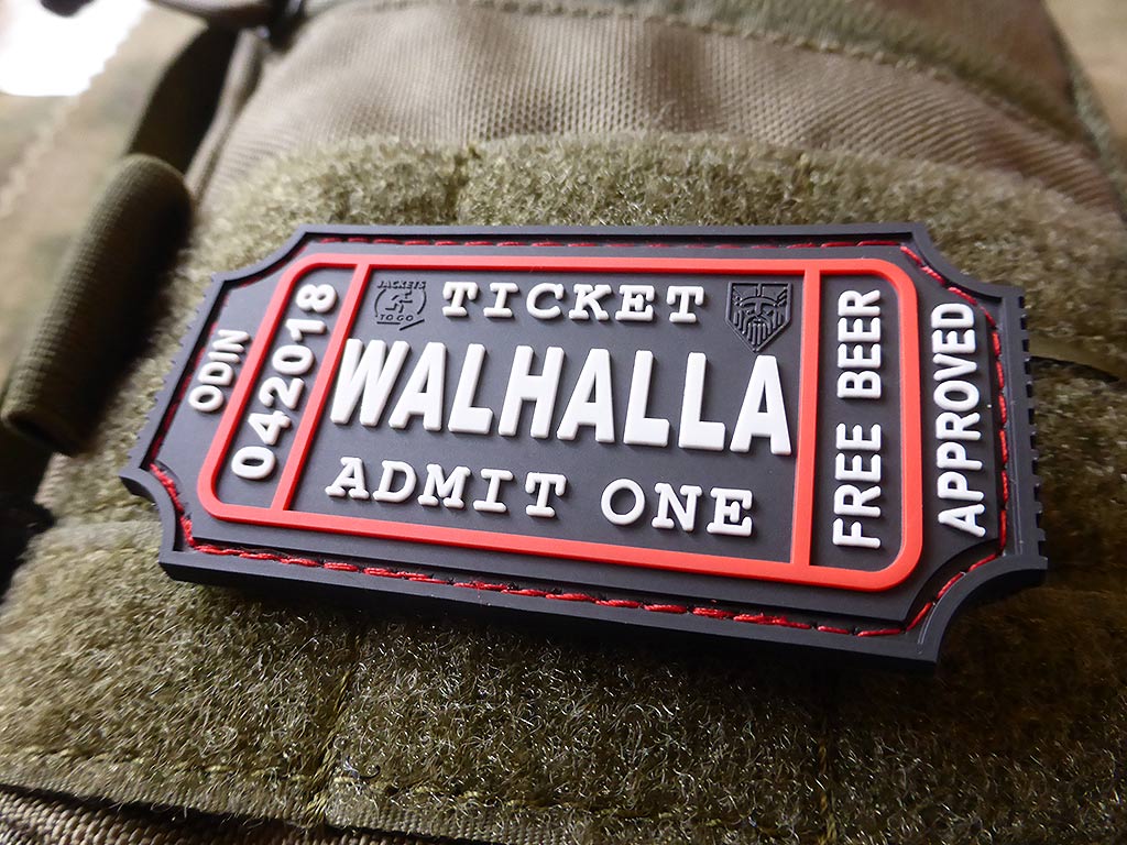 WALHALLA TICKET - Odin approved Patch, swat / 3D Rubber Patch