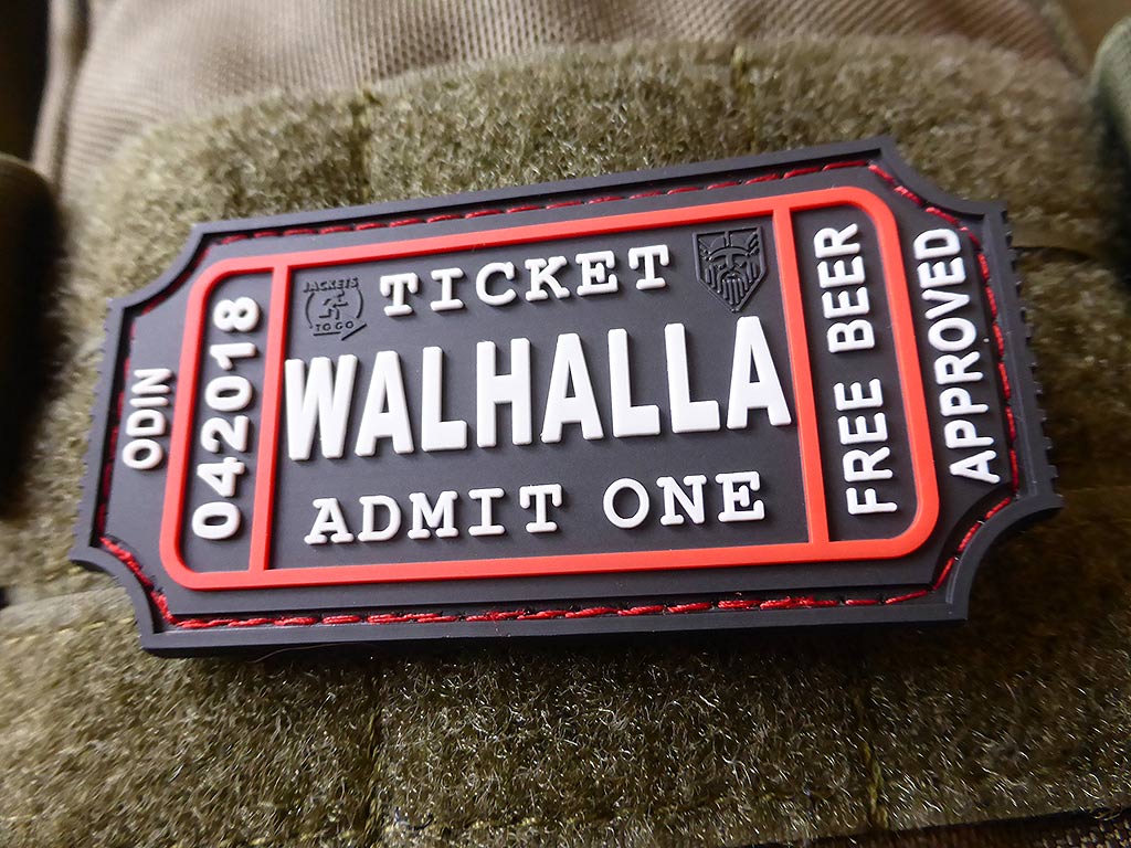 WALHALLA TICKET - Odin approved Patch, swat / 3D Rubber Patch