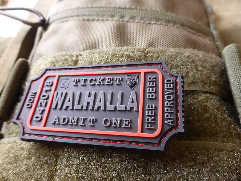 WALHALLA TICKET - Patch approuvé par Odin, blackops / Patch en caoutchouc 3D