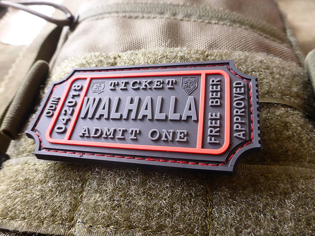 WALHALLA TICKET - Patch approuvé par Odin, blackops / Patch en caoutchouc 3D