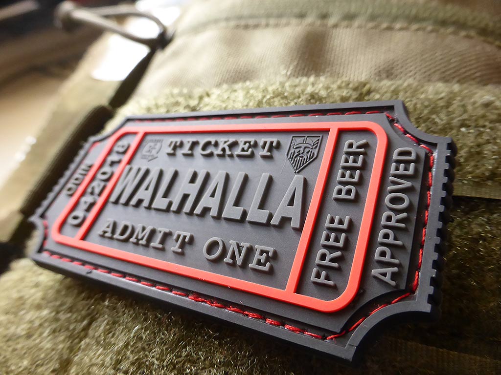 WALHALLA TICKET - Patch approuvé par Odin, blackops / Patch en caoutchouc 3D