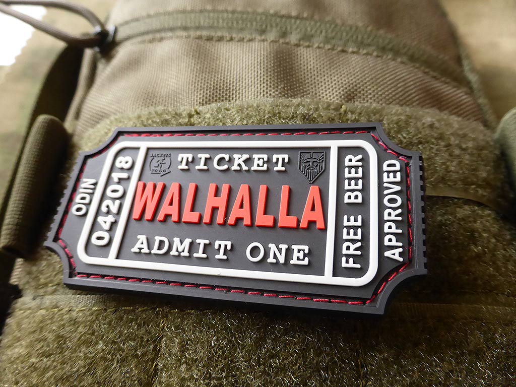 WALHALLA TICKET - Odin approved Patch, blackmedic / 3D Rubber Patch