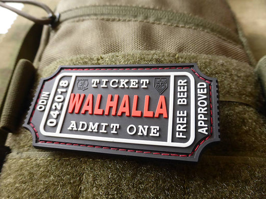 WALHALLA TICKET – Odin approved Patch, blackmedic / 3D Rubber Patch