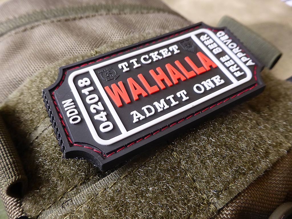 WALHALLA TICKET - Odin approved Patch, blackmedic / 3D Rubber Patch