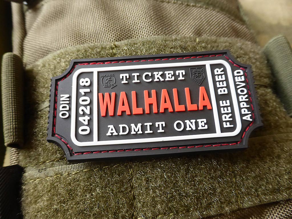 WALHALLA TICKET - Odin approved Patch, blackmedic / 3D Rubber Patch - Patch Snatched