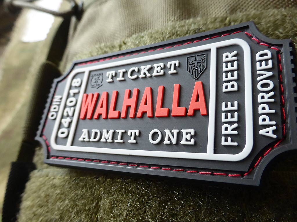 WALHALLA TICKET - Odin approved Patch, blackmedic / 3D Rubber Patch - Patch Snatched