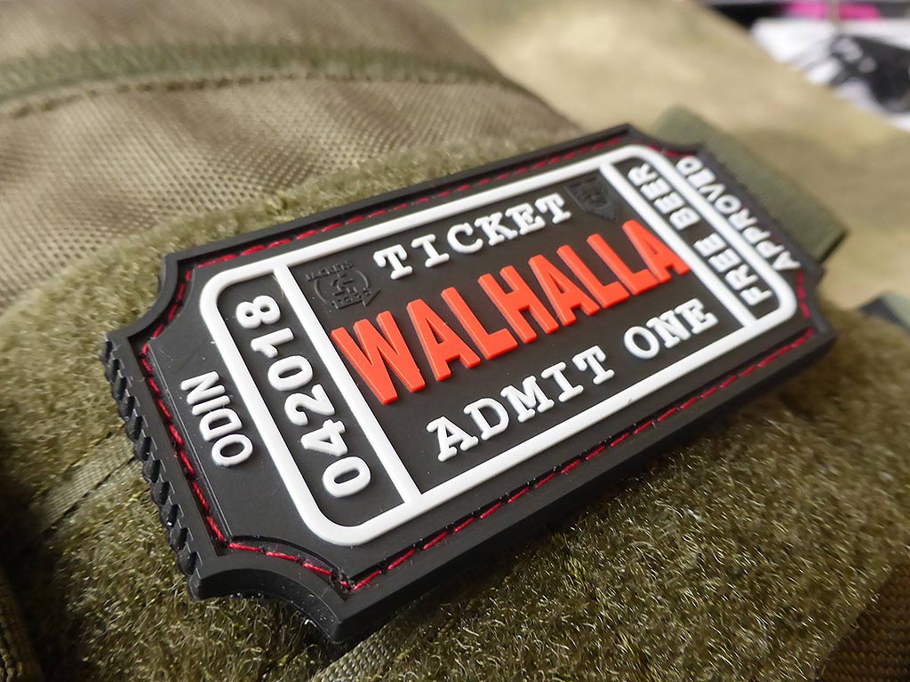 WALHALLA TICKET - Odin approved Patch, blackmedic / 3D Rubber Patch - Patch Snatched