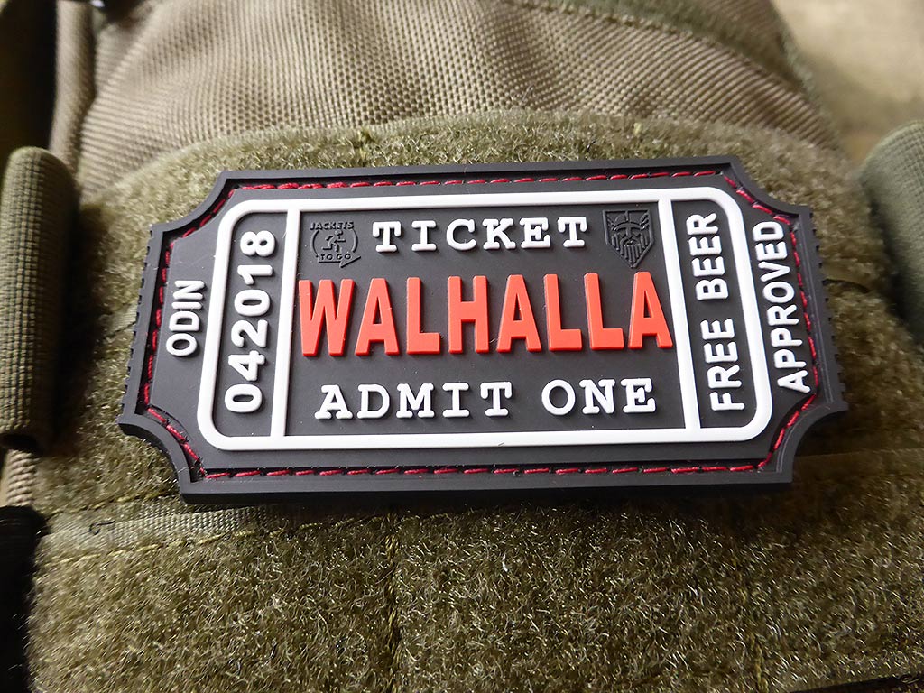 WALHALLA TICKET - Odin approved Patch, blackmedic / 3D Rubber Patch - Patch Snatched