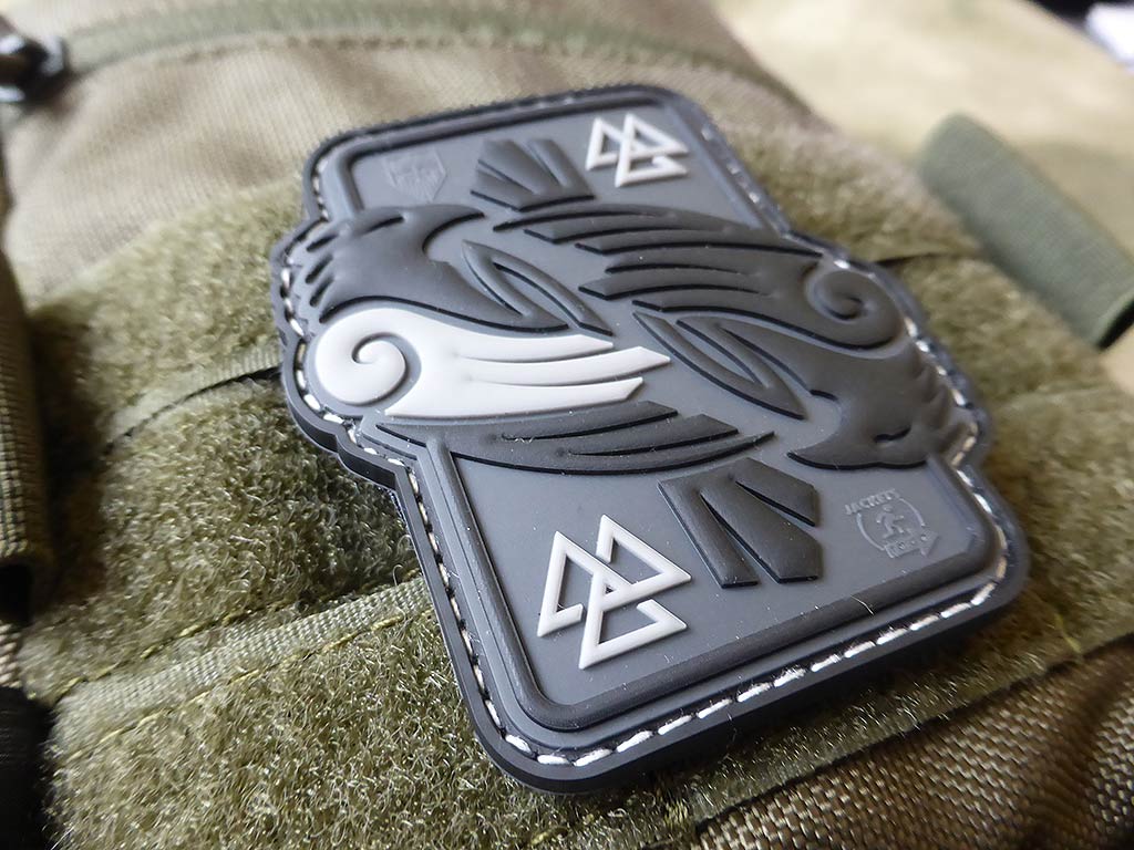 Patch RAVEN d'Odin, gris / Patch en caoutchouc 3D