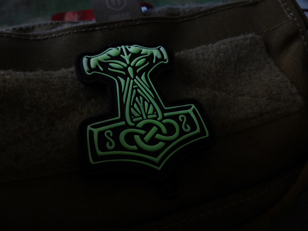 Thors Hammer Mjölnir Patch, gid  / 3D Rubber Patch