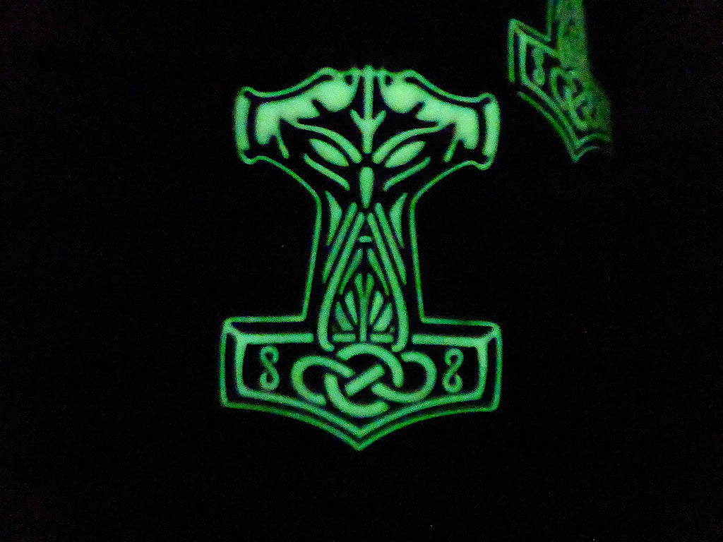 Thors Hammer Mjölnir Patch, gid  / 3D Rubber Patch