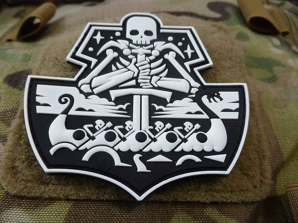 GhostShip Skull Patch Version One, white / 3D Rubber Patch