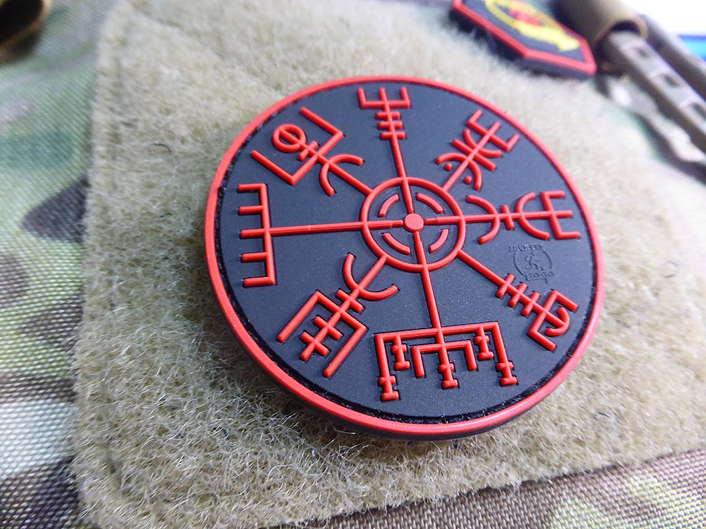 Patch VEGVISIR VIKING COMPASS, blackmedic / Patch en caoutchouc 3D