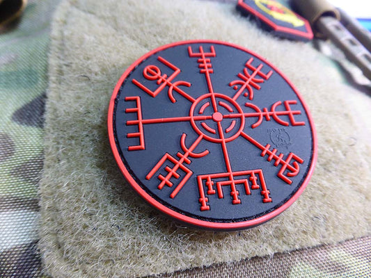 VEGVISIR VIKING COMPASS Patch, blackmedic / 3D Rubber Patch