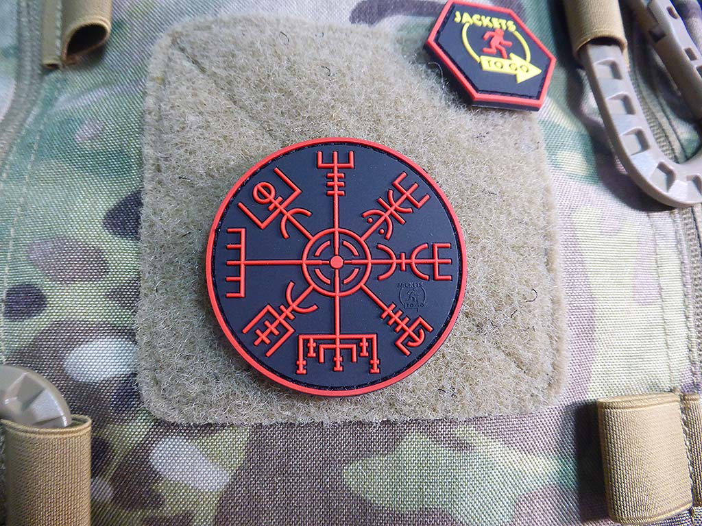 Patch VEGVISIR VIKING COMPASS, blackmedic / Patch en caoutchouc 3D