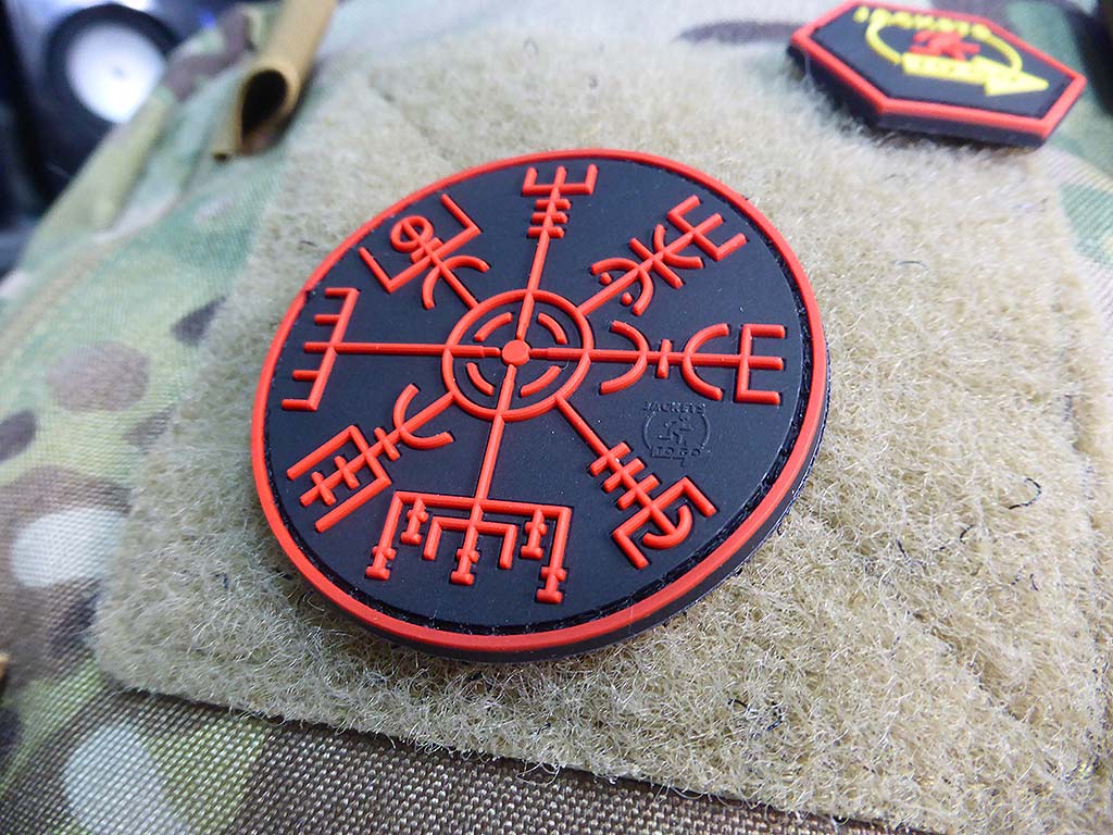 Patch VEGVISIR VIKING COMPASS, blackmedic / Patch en caoutchouc 3D