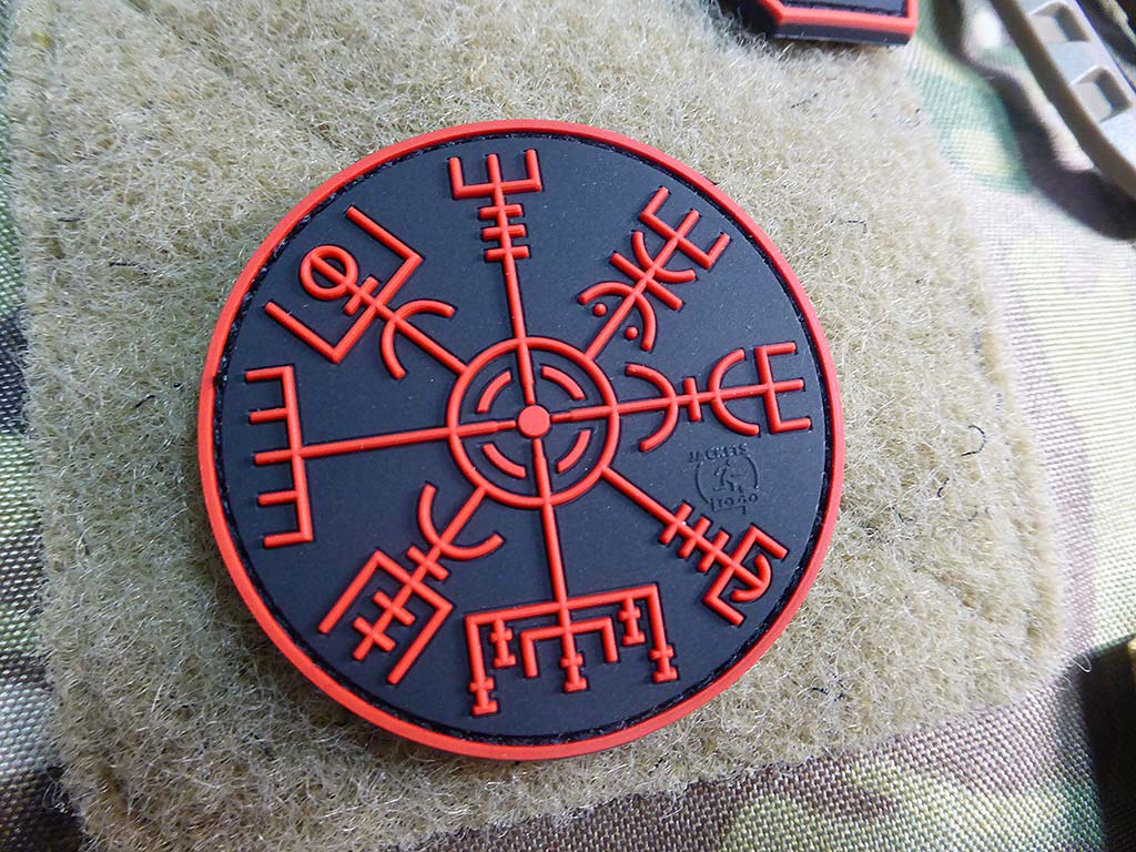 Patch VEGVISIR VIKING COMPASS, blackmedic / Patch en caoutchouc 3D