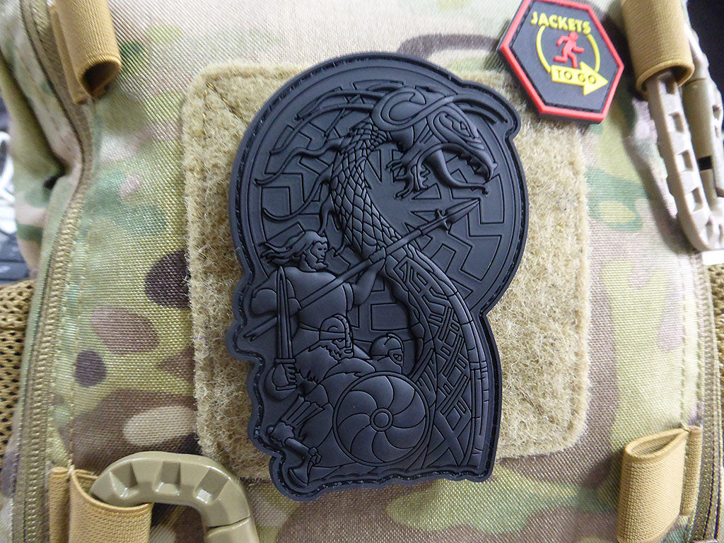 VIKING RISING Patch, full black / limitiert auf 99 Stück limited Edition 2020 / 3D Rubber Patch