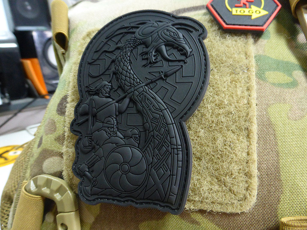 VIKING RISING Patch, full black / limitiert auf 99 Stück limited Edition 2020 / 3D Rubber Patch