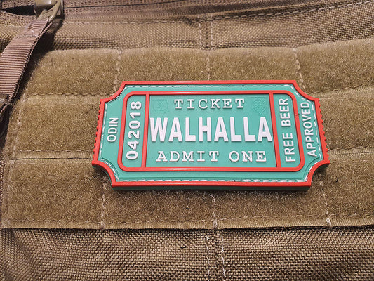 WALHALLA TICKET - Patch approuvé par Odin, édition de Noël / Patch en caoutchouc 3D