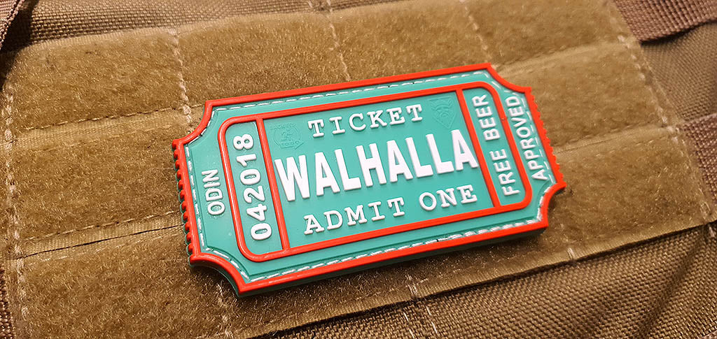 WALHALLA TICKET – Odin approved Patch, Weihnachtsausgabe / 3D-Gummi-Patch