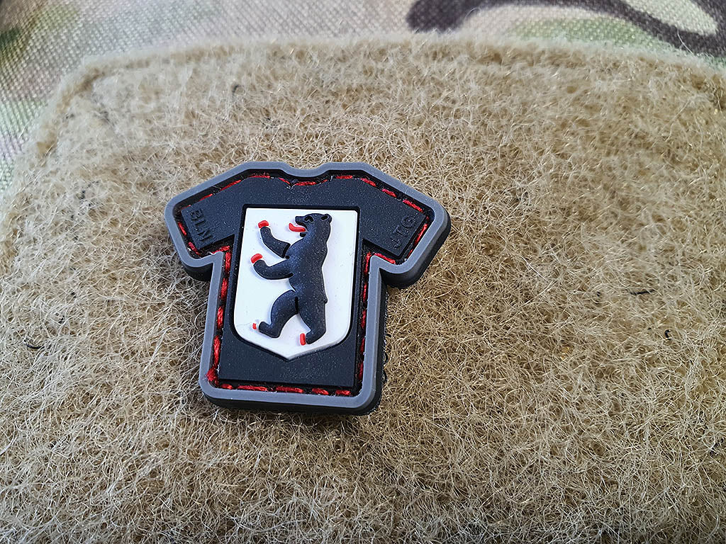 micro Berliner Bär Shirt Patch, 3D Rubber Patch