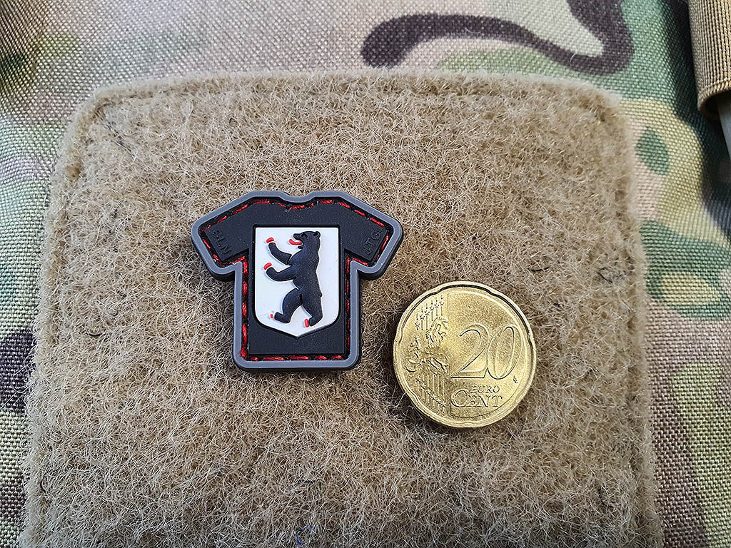 micro Berliner Bär Shirt Patch, 3D Rubber Patch