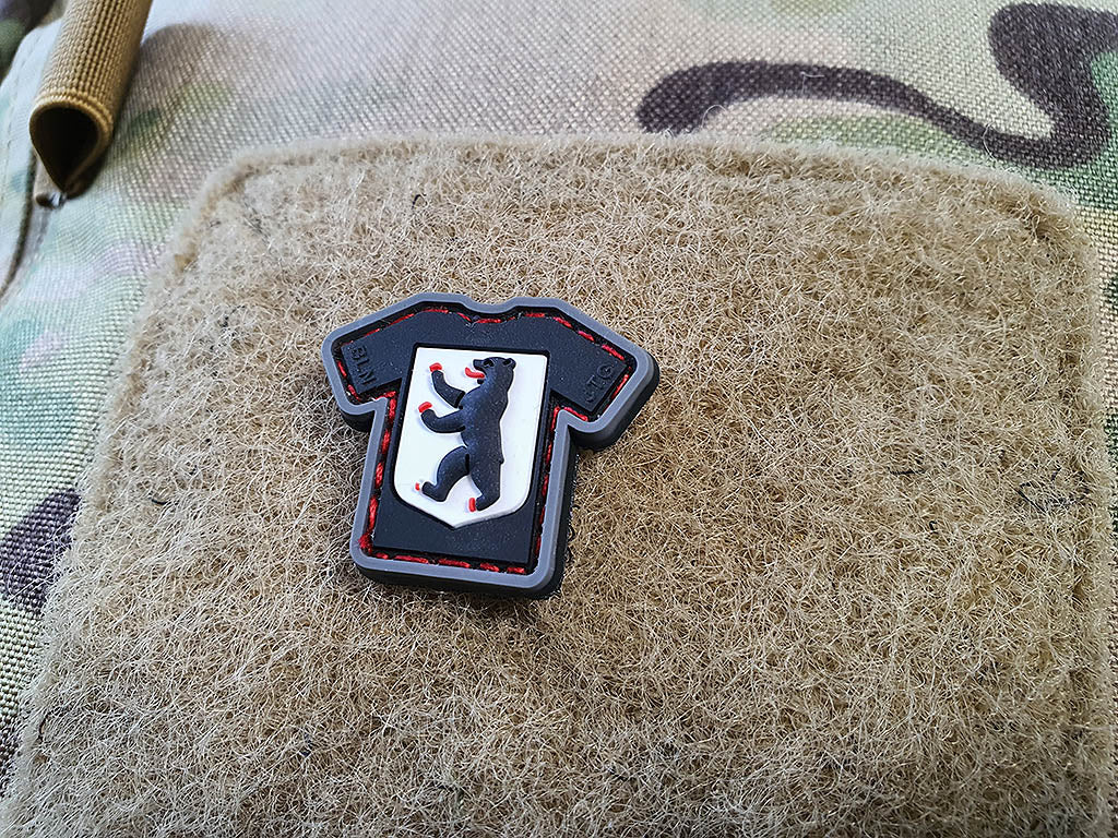 micro Berliner Bär Shirt Patch, 3D Rubber Patch