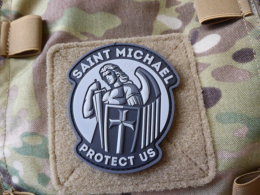 SAINT MICHAEL PROTECT US Patch, blackops / 3D Rubber Patch