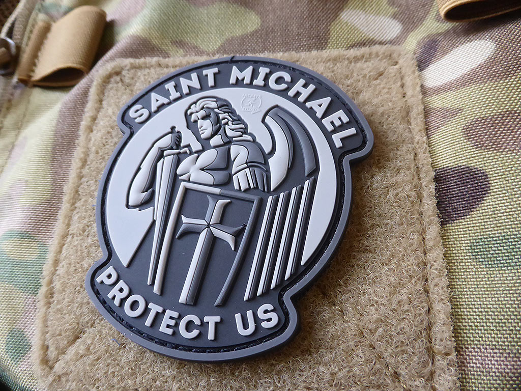 SAINT MICHAEL PROTECT US Patch, blackops / 3D Rubber Patch - Patch Snatched