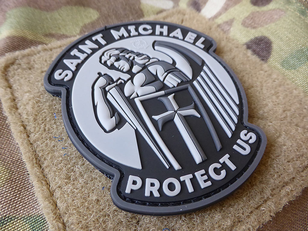 SAINT MICHAEL PROTECT US Patch, Blackops / 3D Rubber Patch