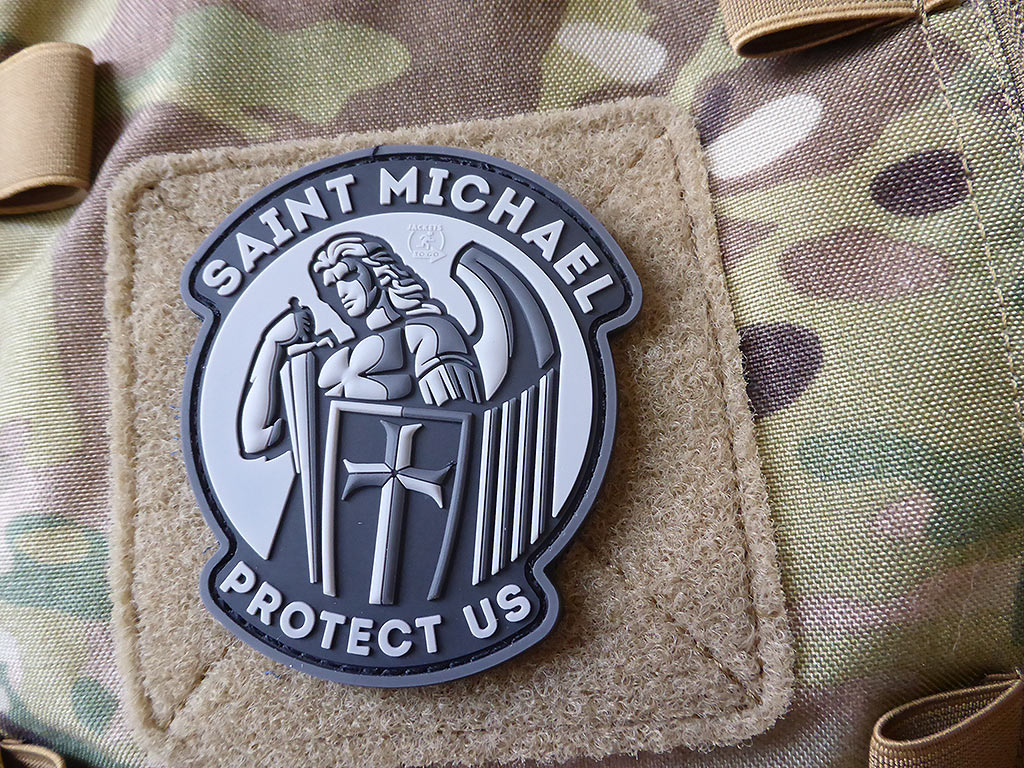 SAINT MICHAEL PROTECT US Patch, Blackops / 3D Rubber Patch