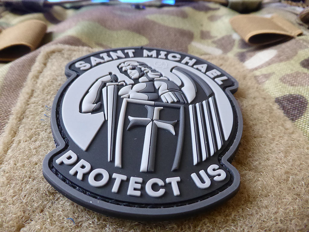 SAINT MICHAEL PROTECT US Patch, blackops / 3D Rubber Patch - Patch Snatched