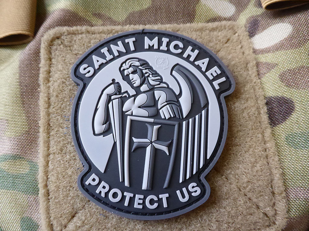 SAINT MICHAEL PROTECT US Patch, blackops / 3D Rubber Patch - Patch Snatched