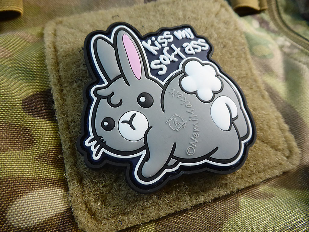 KISS MY SOFT ASS Patch, fullcolor / 3D Rubber Patch - Patch Snatched