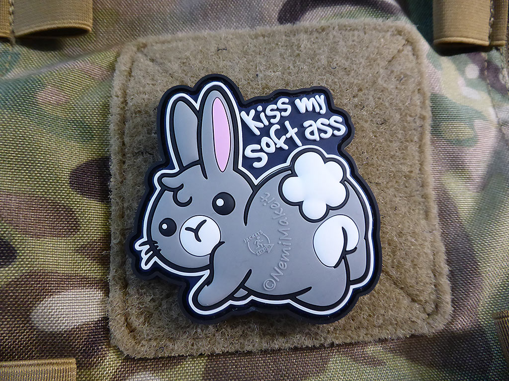 KISS MY SOFT ASS Patch, fullcolor / 3D Rubber Patch