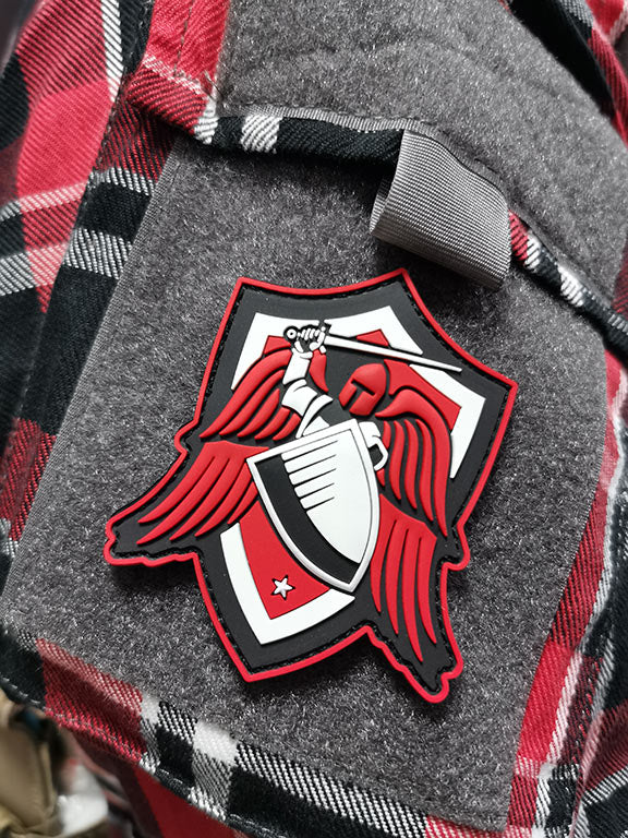 Archangel SAINT MICHAEL STRIKE SHIELD, red / 3D Rubber Patch