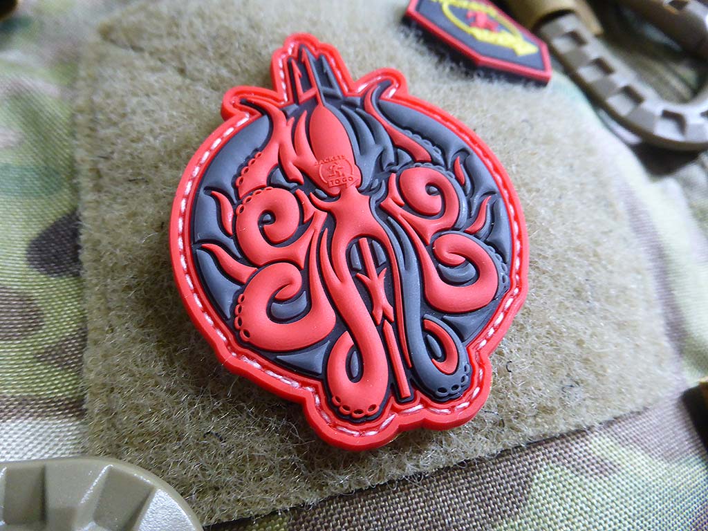 Release The KRAKEN Patch, red / 3D Rubber Patch - Patch Snatched