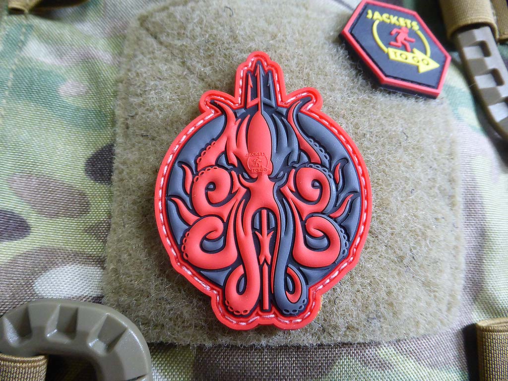 Release The KRAKEN Patch, red / 3D Rubber Patch