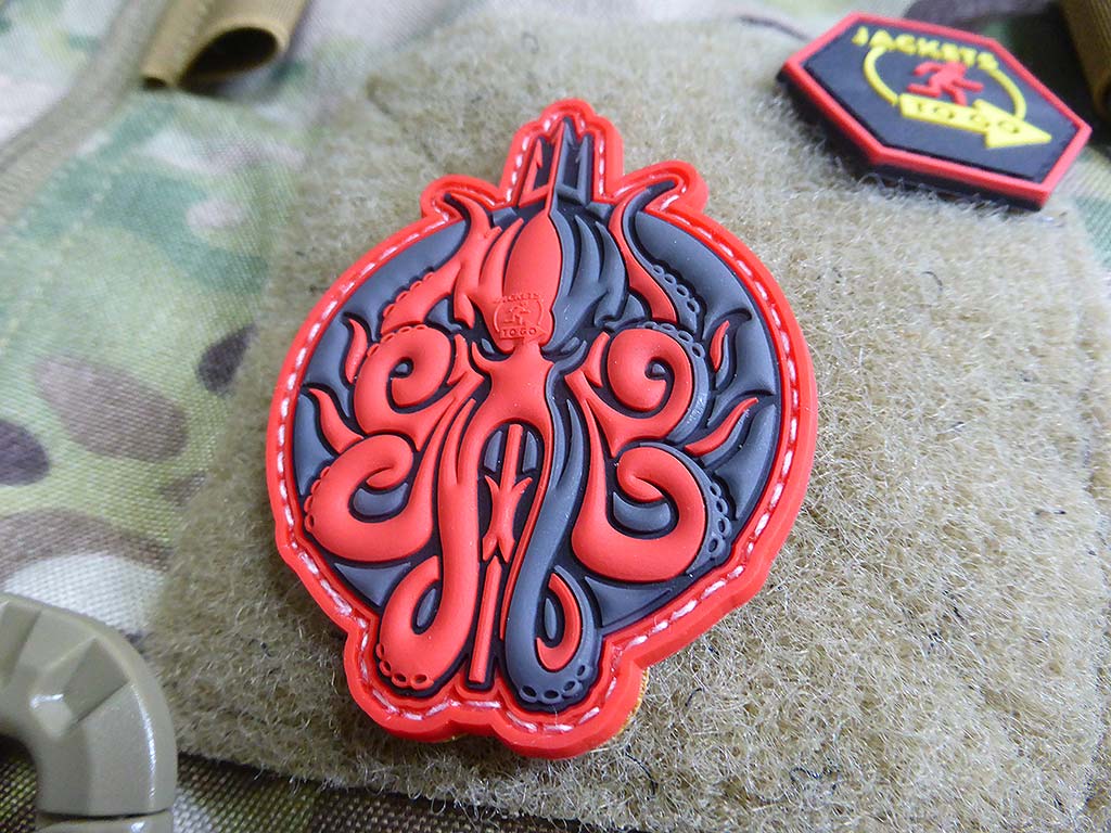 Release The KRAKEN Patch, red / 3D Rubber Patch