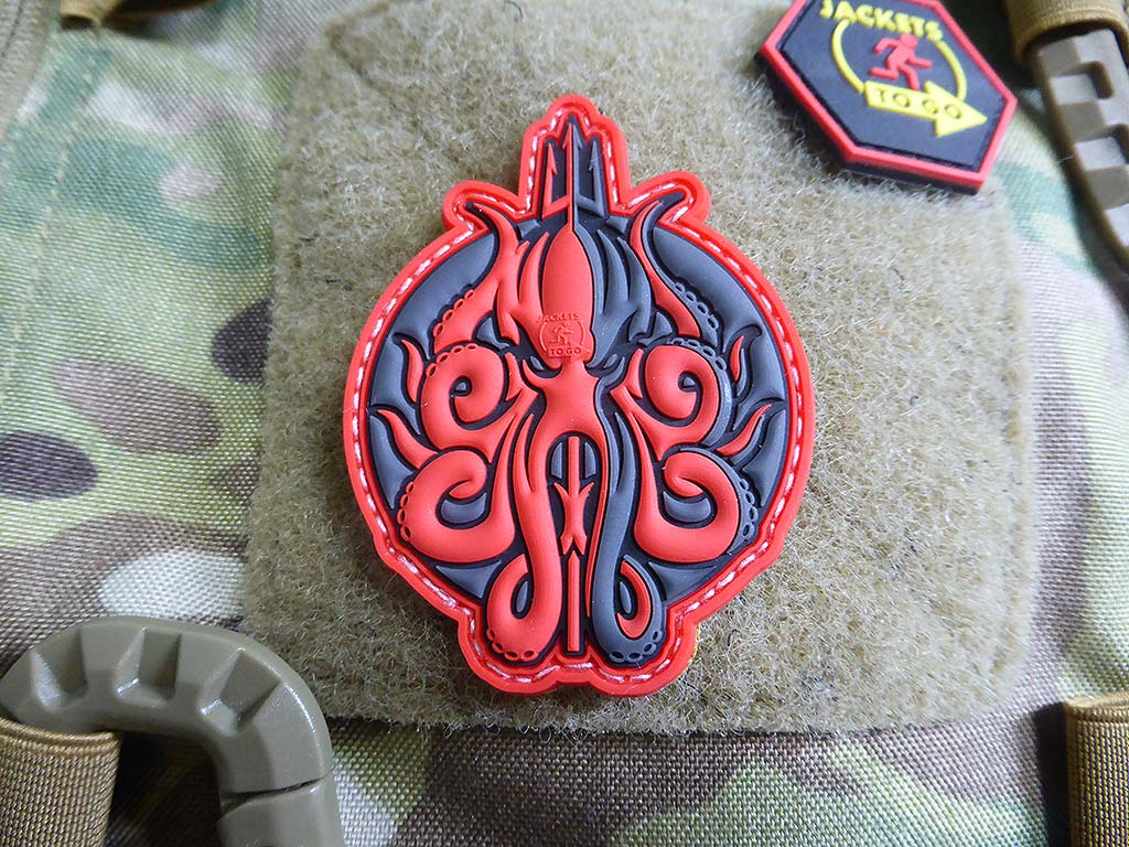 Release The KRAKEN Patch, rot / 3D Rubber Patch