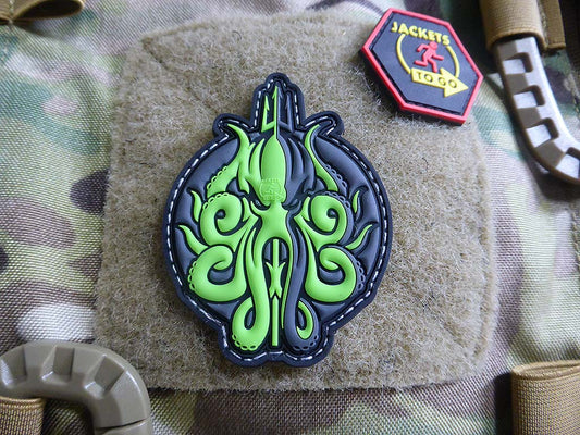 Release The KRAKEN Patch, neon green / 3D Rubber Patch