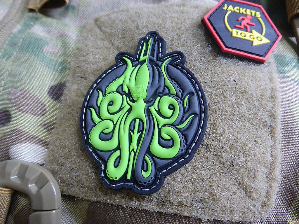 Release The KRAKEN Patch, neon green / 3D Rubber Patch