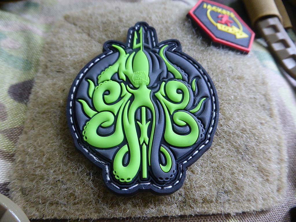 Release The KRAKEN Patch, neon green / 3D Rubber Patch