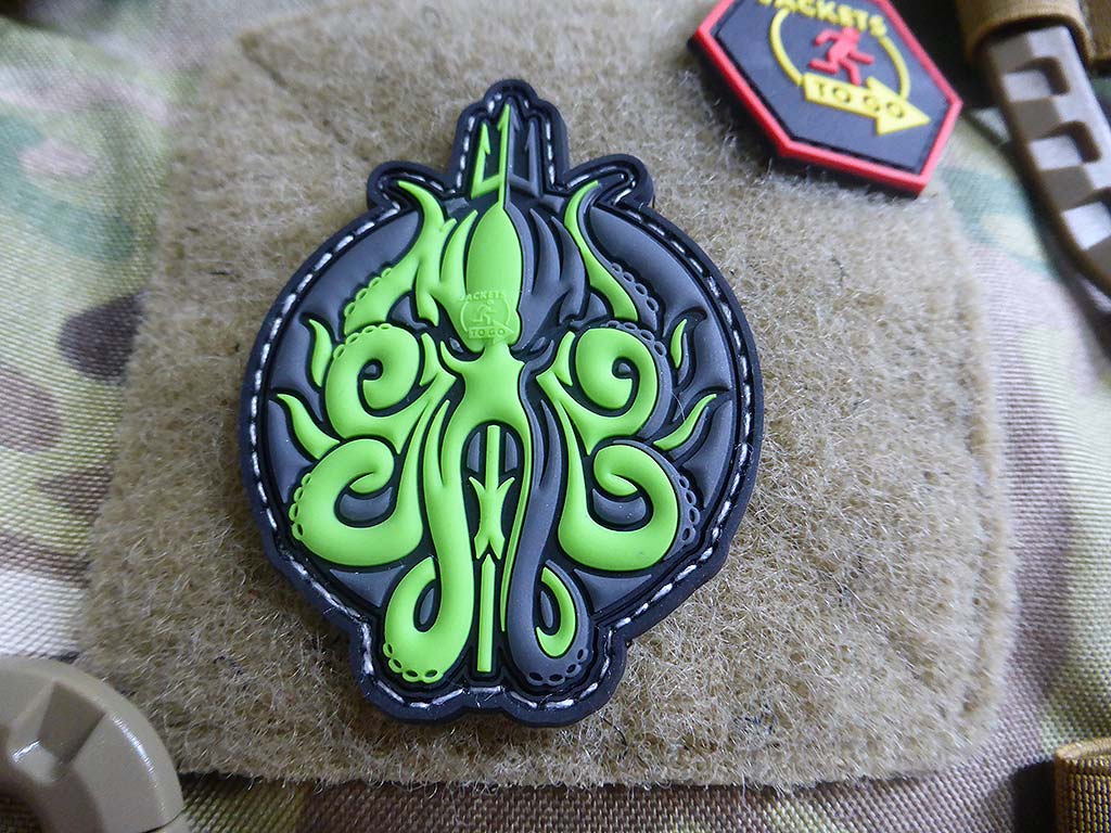 Release The KRAKEN Patch, neon green / 3D Rubber Patch