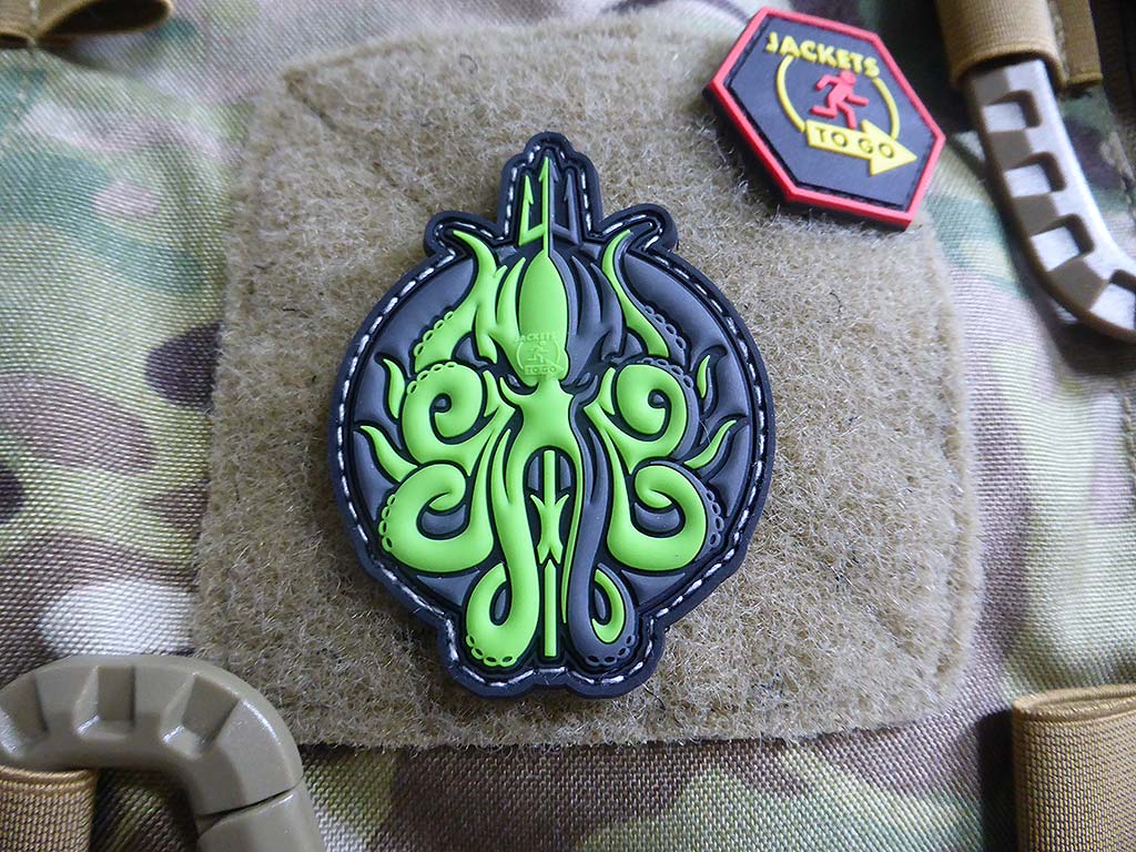 Release The KRAKEN Patch, neon green / 3D Rubber Patch